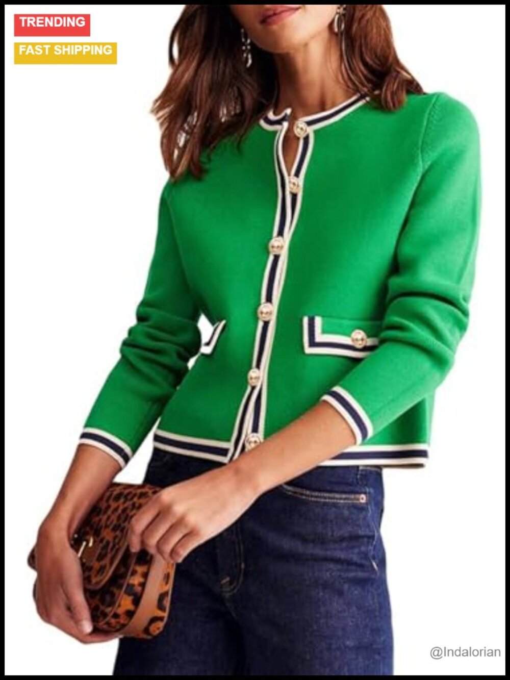 Women's Open Front Cropped Cardigan Sweater Button Down Knit Coat